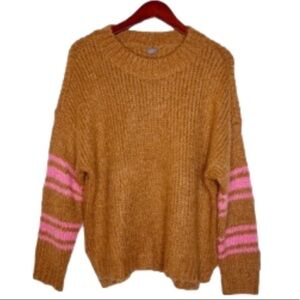 Aerie NEW Crewneck Varsity Stripe Sweater Mohair / Wool Blend Size Small